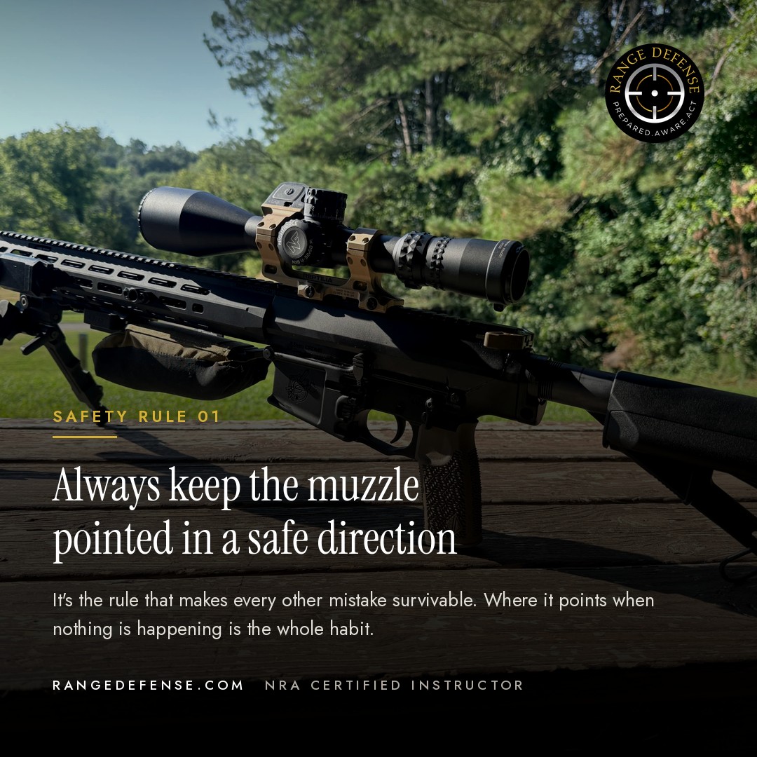 Always keep the muzzle pointed in a safe direction